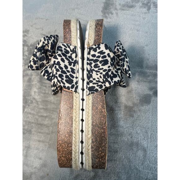 Qupid Leopard Print Bow Sandals - Women's Size 7 - Picture 3 of 7